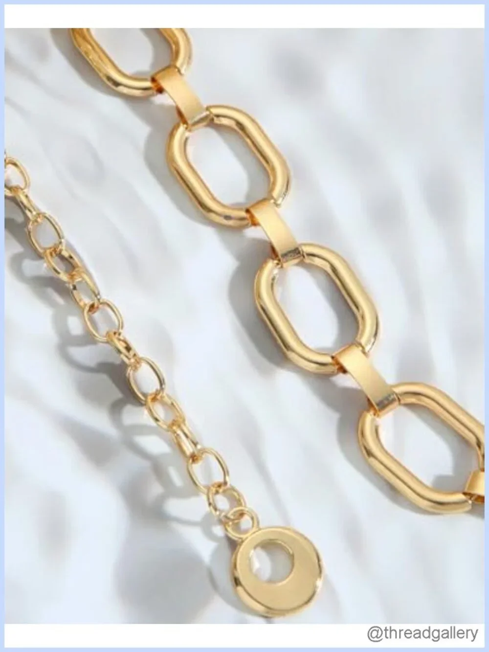 O-Ring Metal Waist Chain Adjustable Alloy Belt for Jeans Dress